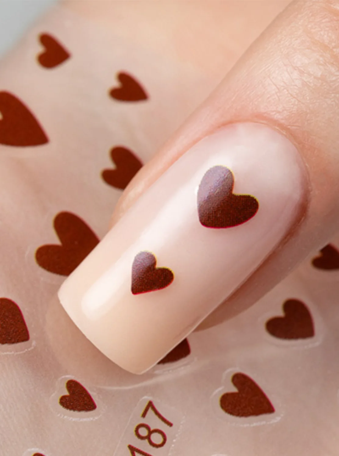 Samolepky na nehty Red Hearts F1187