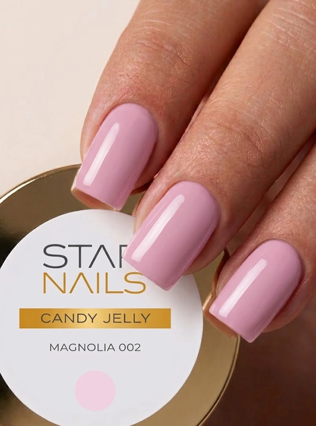 UV LED Gel Candy Jelly 002 Magnolia baby růžový stavební gel na nehtech
