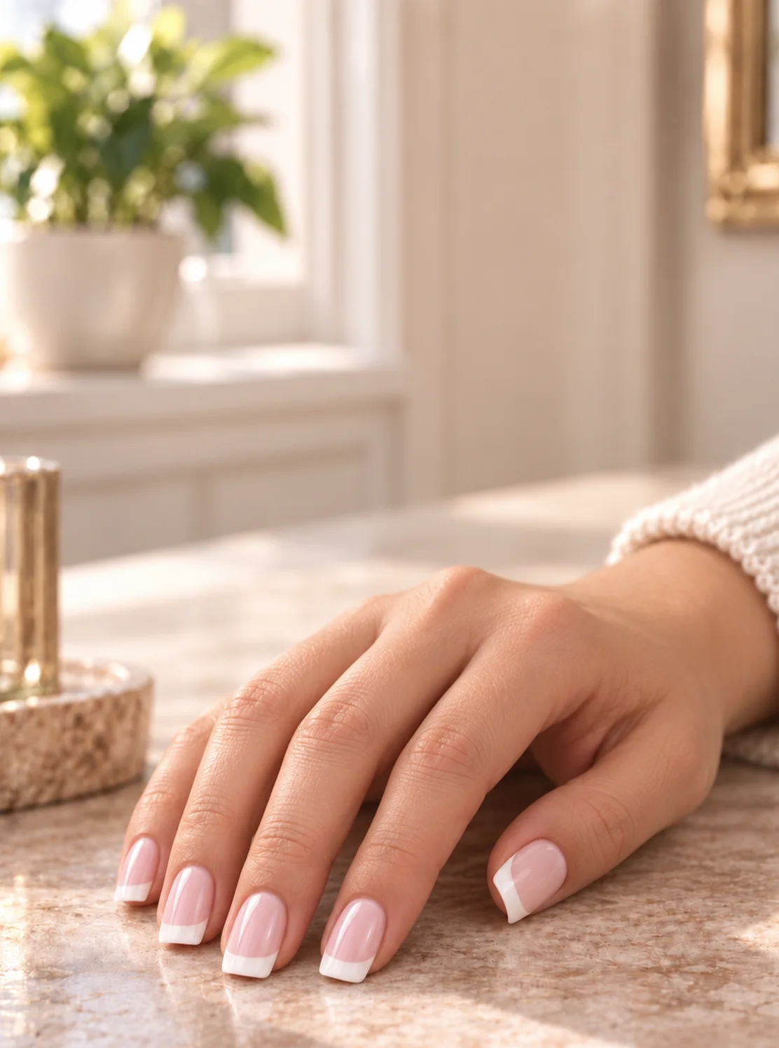 Polygel French Set s růžovým polygelem Baby Pink, bílým gelem French Excellent White a pomůckami pro francouzskou manikúru