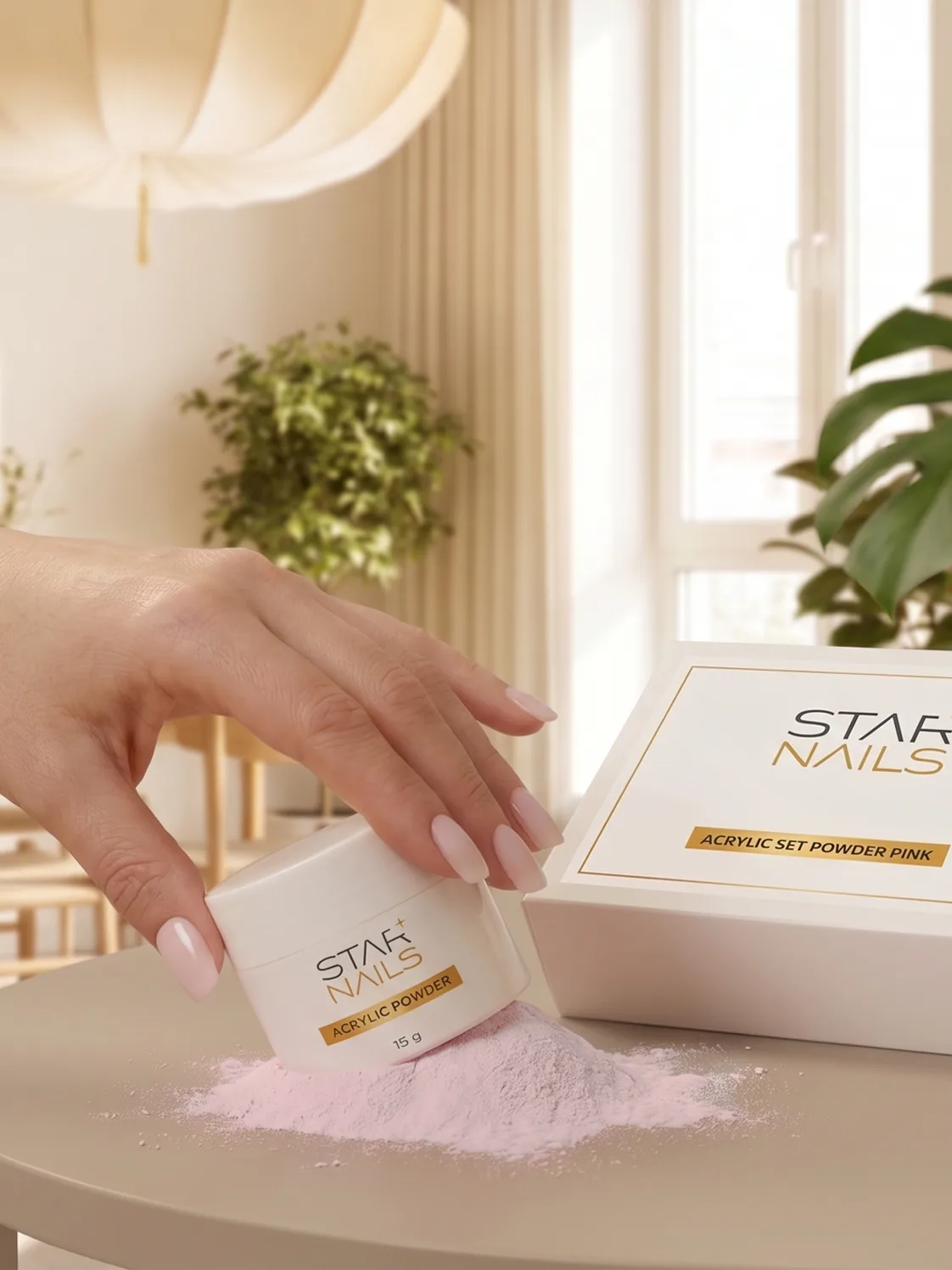 Sada STARNAILS Acrylic Set Powder Pink pro modeláž růžovým akrylem