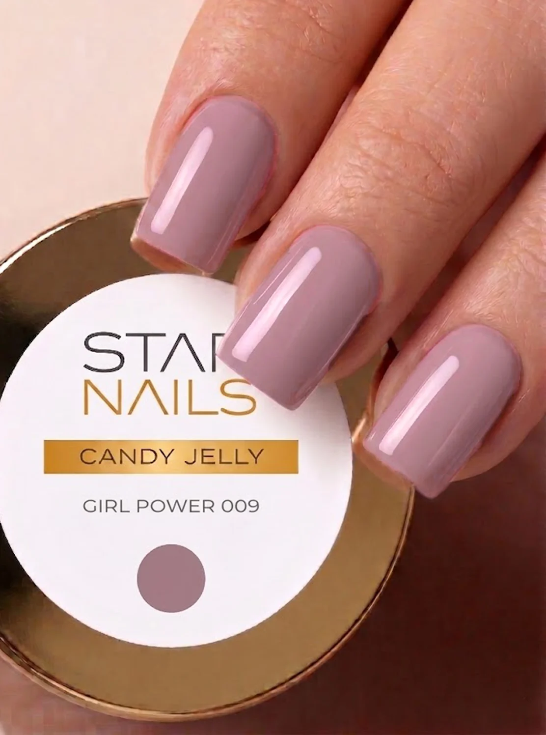 UV LED Gel Candy Jelly 009 Girl Power pudrově růžový stavební gel na nehtech