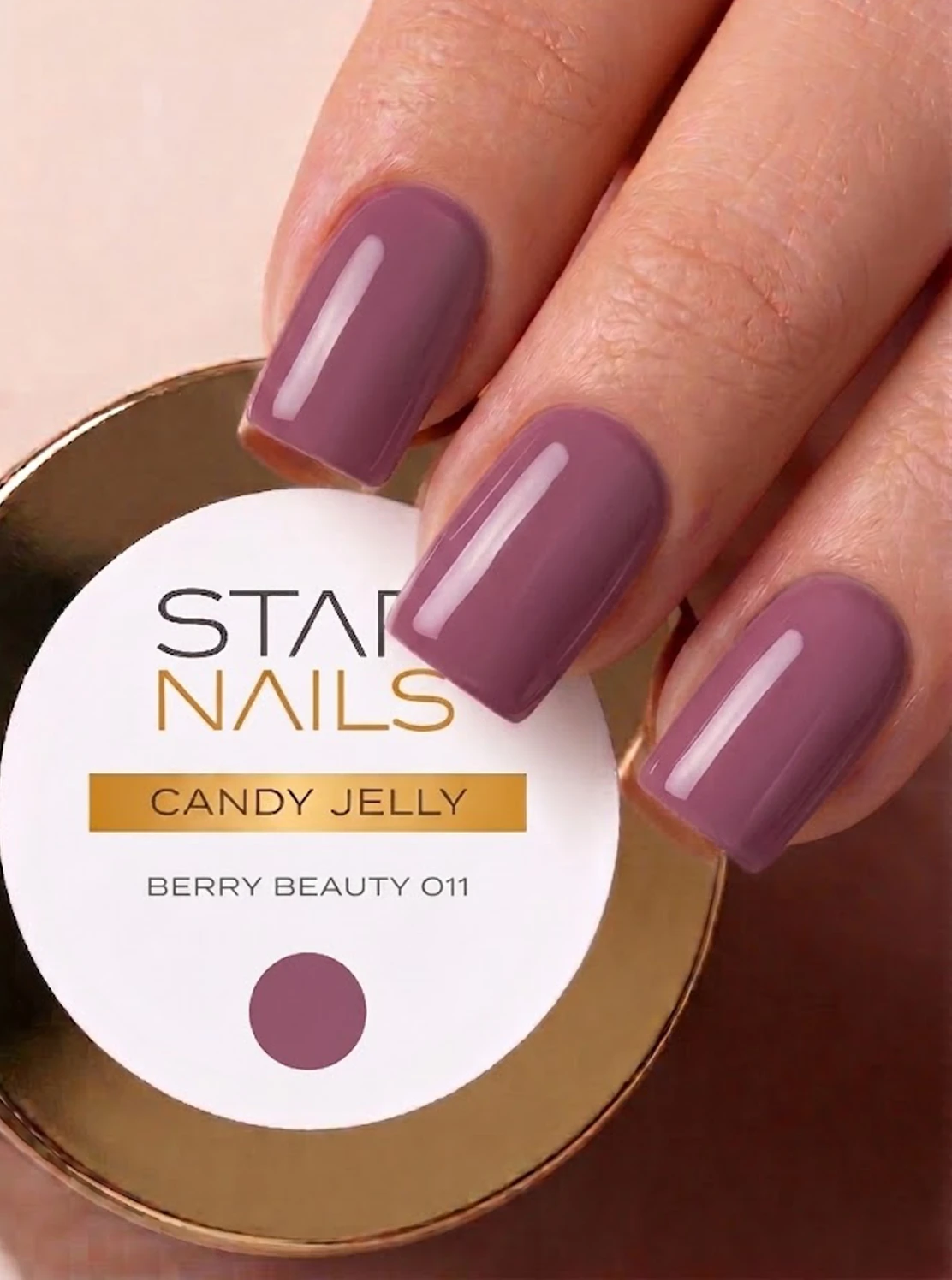 UV LED Gel Candy Jelly 011 Berry Beauty vínově růžový stavební gel na nehtech