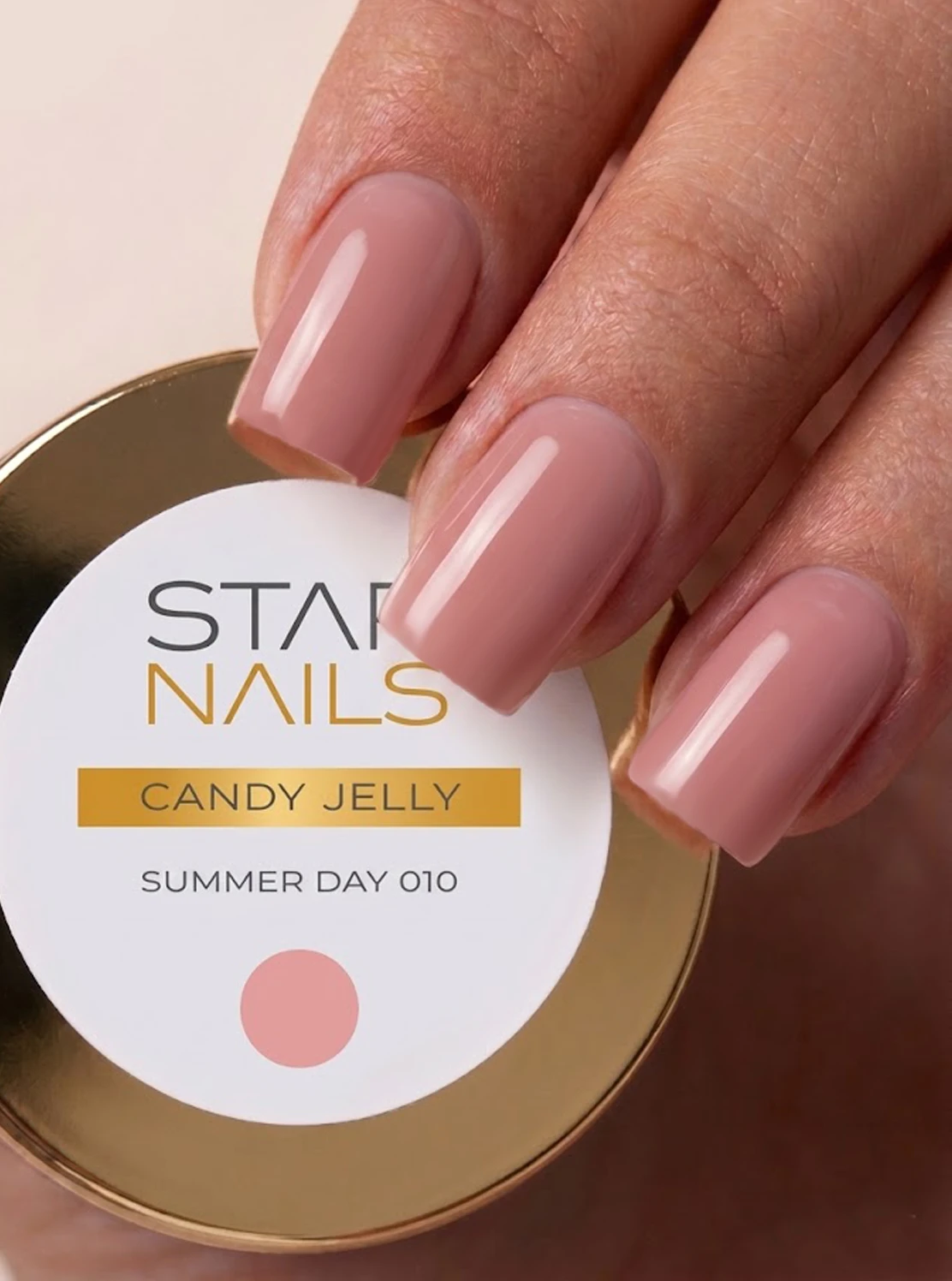 UV LED Gel Candy Jelly 010 Summer Day lososově růžový stavební gel na nehtech