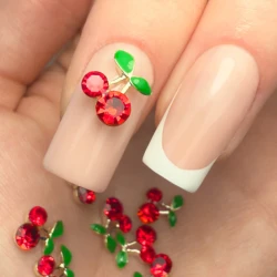 3D kovové metalické ozdoby Summer Cherries