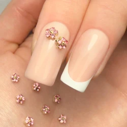 3D kovové metalické ozdoby Pink Petal